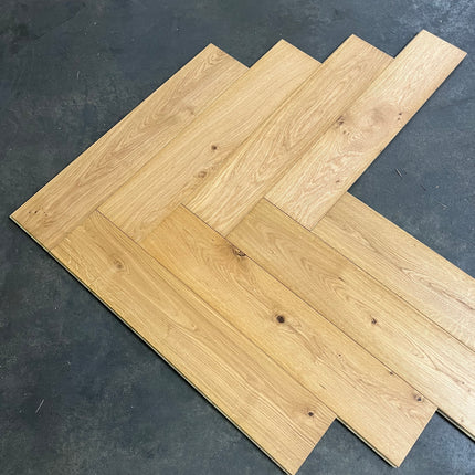 Parket half-massief eik visgraat naturel 14mm/3mm