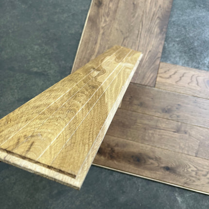 Parket massief eik visgraat smoked 15mm