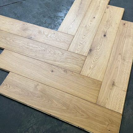 Parket half-massief eik visgraat naturel 14mm/3mm