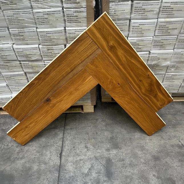 Lot 1,8m2 parket half-massief eik visgraat dark smoked 14mm/3mm