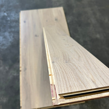 Parket half-massief click brushed matt white lacquer 14mm/2,5mm