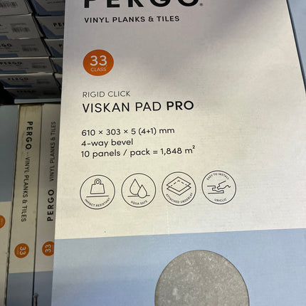 Rigid click PVC betonlook 5mm geïntegreerde ondervloer