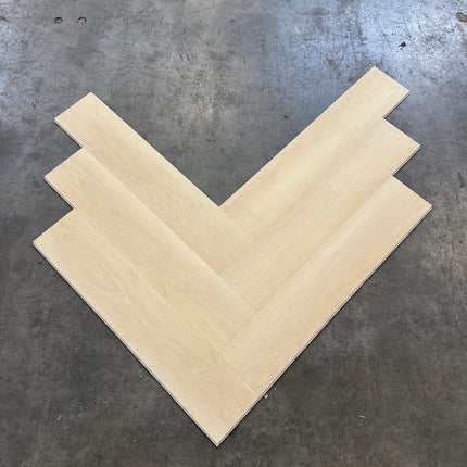 Rigid click PVC visgraat S01 champagne 6mm geïntegreerde ondervloer