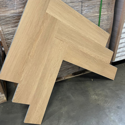 Rigid click PVC visgraat vanille oak 5,5mm geïntegreerde ondervloer