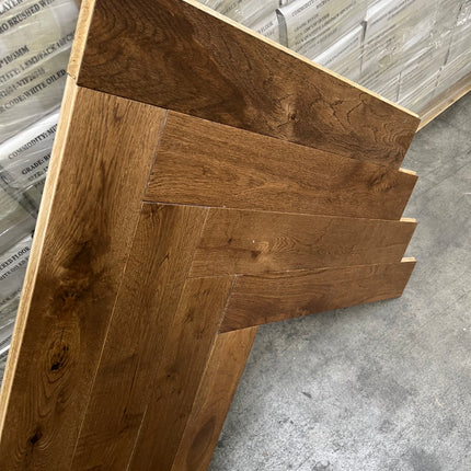 Parket massief eik visgraat smoked 15mm