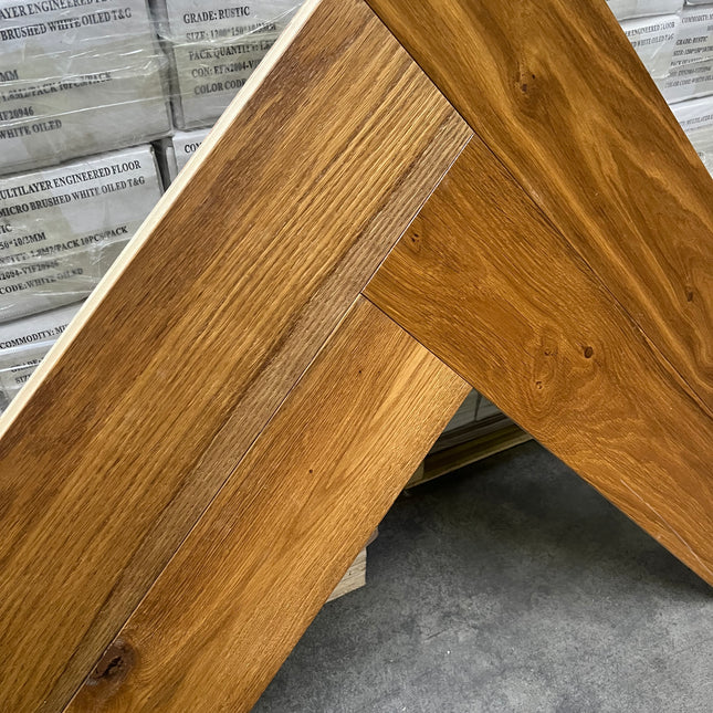 Lot 1,8m2 parket half-massief eik visgraat dark smoked 14mm/3mm