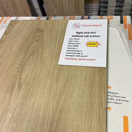 Lot 26,4m2 Rigid click PVC midland oak 4,5mm