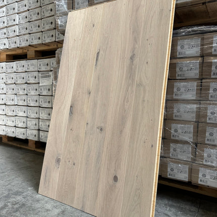 Parket half-massief click brushed matt white lacquer 14mm/2,5mm