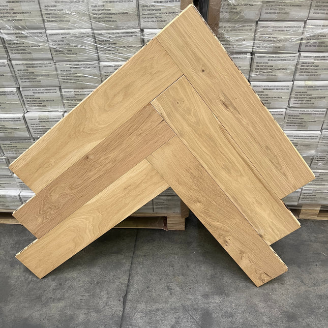 Lot 10,8m2 parket half-massief eik visgraat invisible 14mm/3mm