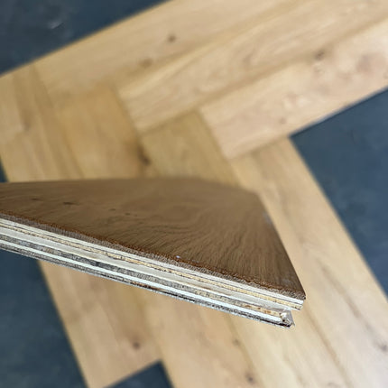 Parket half-massief eik visgraat naturel 14mm/3mm