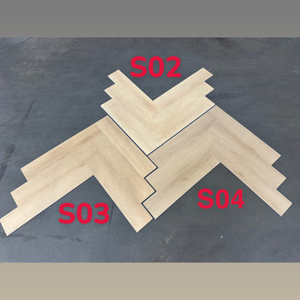 Rigid click PVC visgraat S04 greige 6mm geïntegreerde ondervloer