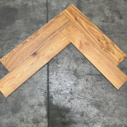 Lot 1,8m2 parket half-massief eik visgraat dark smoked 14mm/3mm