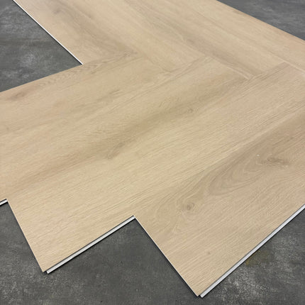 Rigid click PVC visgraat S04 greige 6mm geïntegreerde ondervloer