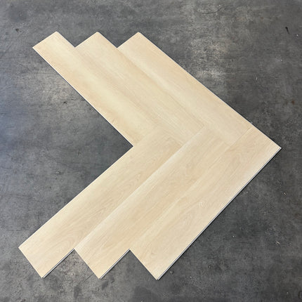 Rigid click PVC visgraat S01 champagne 6mm geïntegreerde ondervloer