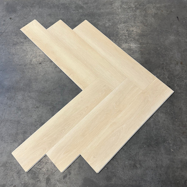 Rigid click PVC visgraat S01 champagne 6mm geïntegreerde ondervloer