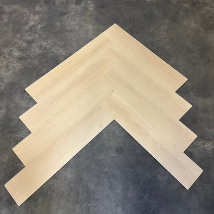 Rigid click PVC visgraat S02 beige 6mm geïntegreerde ondervloer