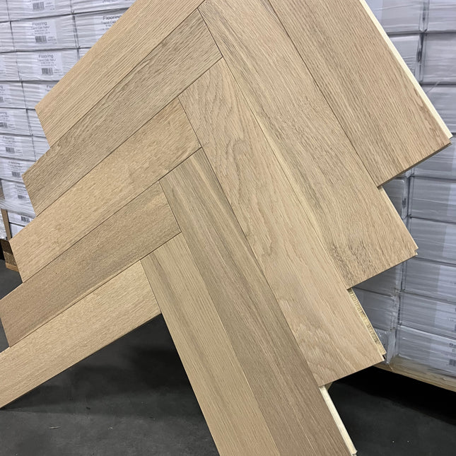 Parket half-massief eik visgraat 14mm/2mm