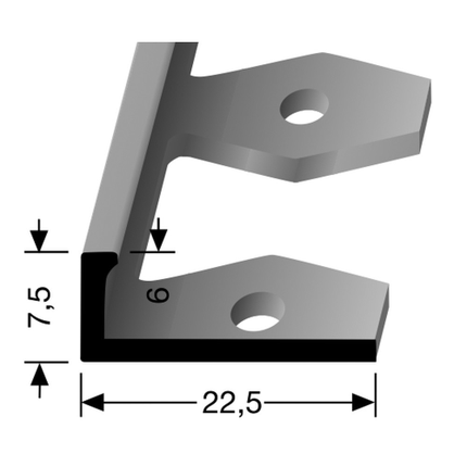 In-egaliseer eindprofiel (buigbaar) tot 6mm zilver