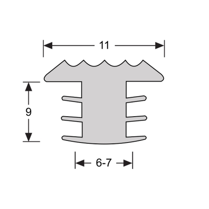 Trap antislip T-profiel zwart (infrezen)