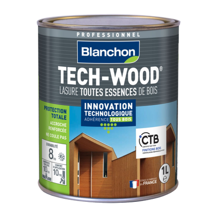 Blanchon Tech-Wood lazuurbeits wit 1 L